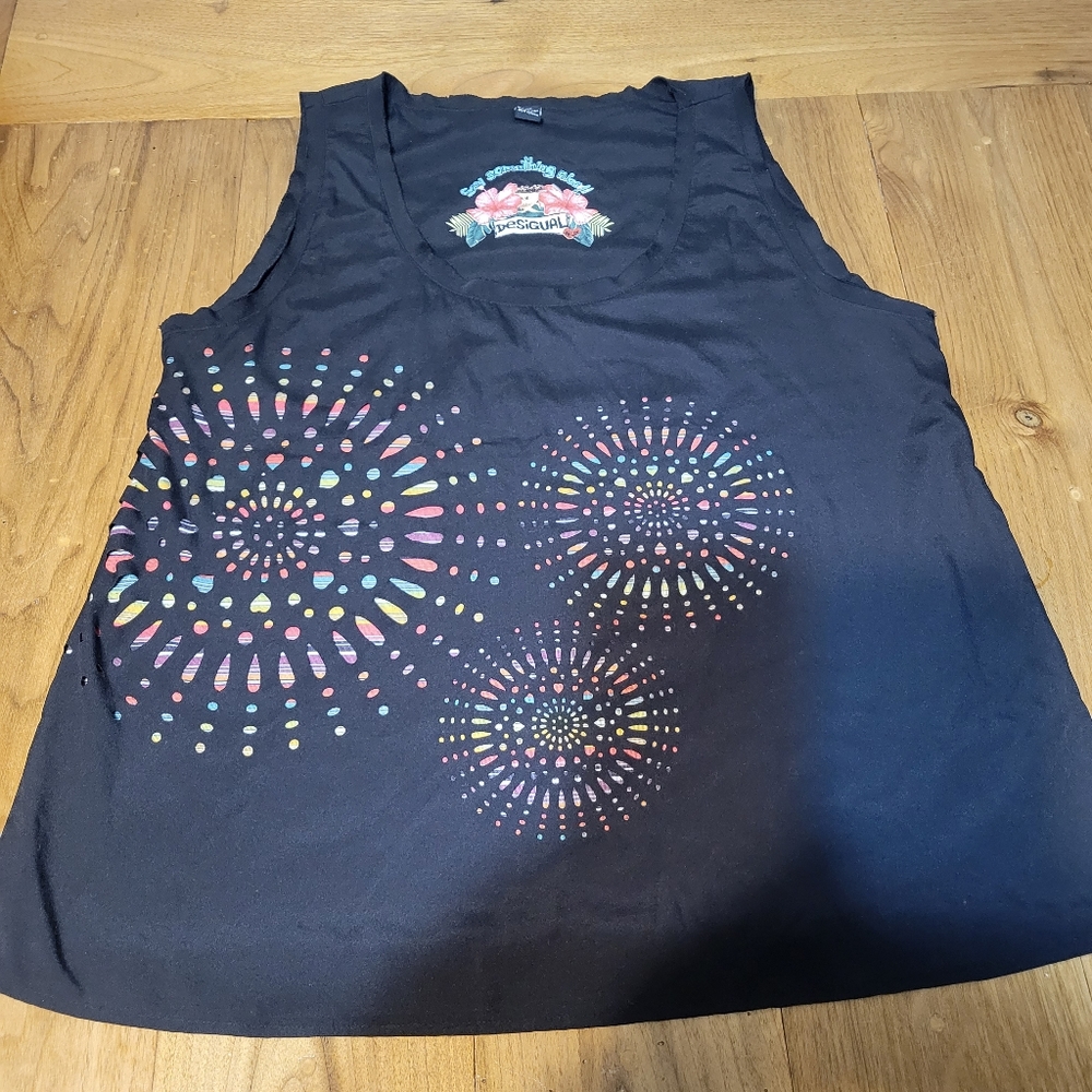 Desigual size XL cutout front tank top